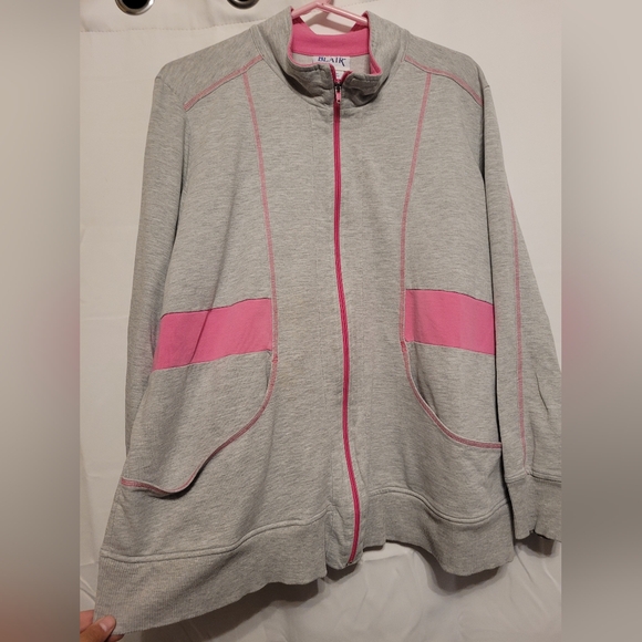 Grey/pink XL zip up jacket with pockets - Picture 8 of 12